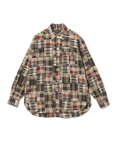 BEAMS PLUS（ビームスプラス）の「B.D. Classic-fit Patchwork Madras（シャツ/ブラウス・メンズ・ブラウン・X-LARGE/LARGE/MEDIUM/SMALL）」の5枚目の写真