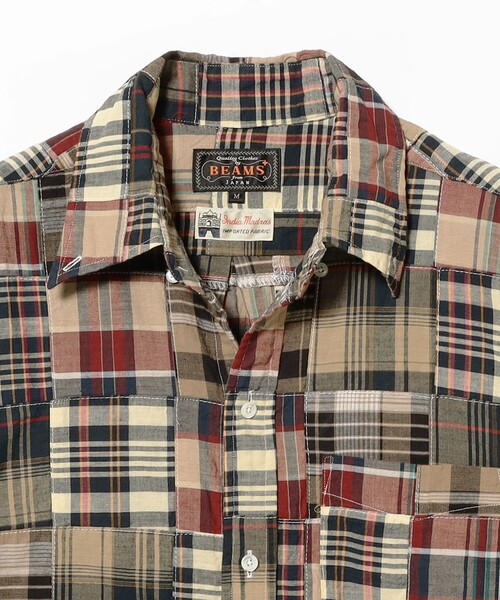 BEAMS PLUS（ビームスプラス）の「B.D. Classic-fit Patchwork Madras（シャツ/ブラウス・メンズ・ブラウン・X-LARGE/LARGE/MEDIUM/SMALL）」の6枚目の写真