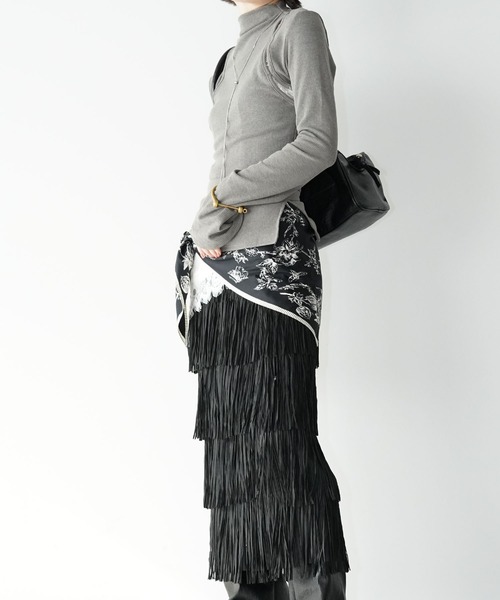 chuclla（チュクラ）の「カットアウト リブトップス chw26s038（Tシャツ/カットソー・レディース・ブラック/グレー/ホワイト・FREE）」の8枚目の写真