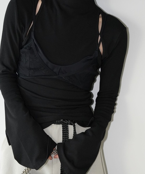 chuclla（チュクラ）の「カットアウト リブトップス chw26s038（Tシャツ/カットソー・レディース・ブラック/グレー/ホワイト・FREE）」の11枚目の写真