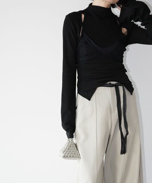 chuclla（チュクラ）の「カットアウト リブトップス chw26s038（Tシャツ/カットソー・レディース・ブラック/グレー/ホワイト・FREE）」の13枚目の写真