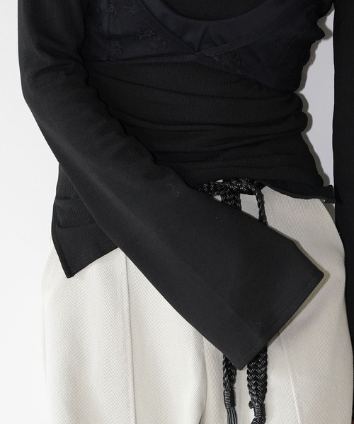 chuclla（チュクラ）の「カットアウト リブトップス chw26s038（Tシャツ/カットソー・レディース・ブラック/グレー/ホワイト・FREE）」の14枚目の写真