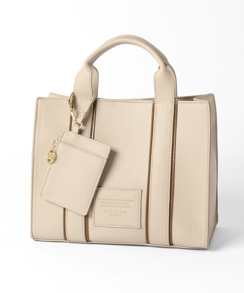 BAYFLOW（ベイフロー）の「[カードケース付き]パッチロゴコンビBOXトート（ハンドバッグ・レディース・ブラック/グレイッシュベージュ・FREE）」の7枚目の写真