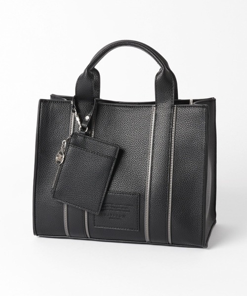 BAYFLOW（ベイフロー）の「[カードケース付き]パッチロゴコンビBOXトート（ハンドバッグ・レディース・ブラック/グレイッシュベージュ・FREE）」の8枚目の写真