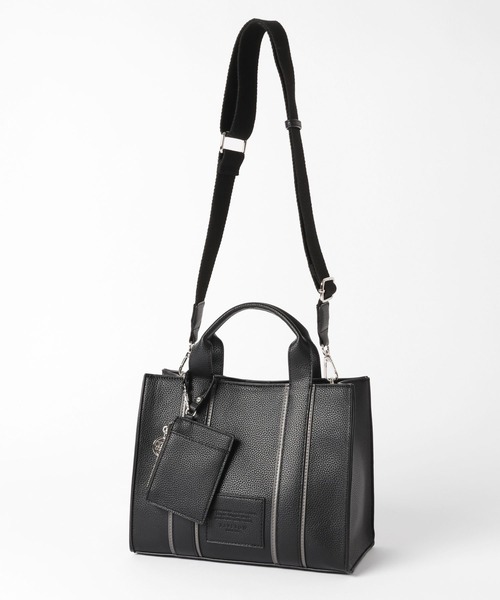 BAYFLOW（ベイフロー）の「[カードケース付き]パッチロゴコンビBOXトート（ハンドバッグ・レディース・ブラック/グレイッシュベージュ・FREE）」の9枚目の写真