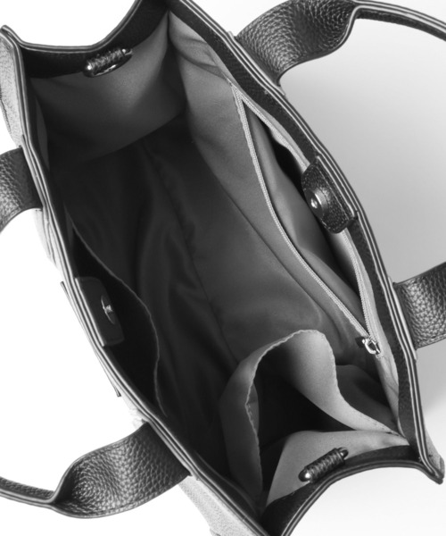 BAYFLOW（ベイフロー）の「[カードケース付き]パッチロゴコンビBOXトート（ハンドバッグ・レディース・ブラック/グレイッシュベージュ・FREE）」の15枚目の写真