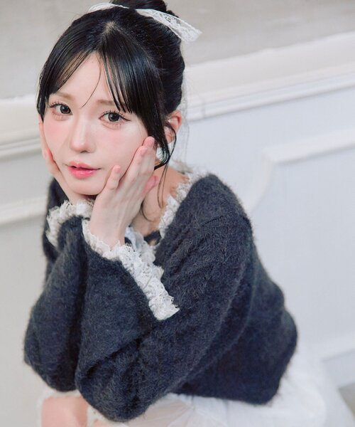 OLIVE des OLIVE(オリーブデオリーブ)の「spring color palette cardigan(カーディガン/ボレロ・レディース・イエロー/ピンク/オフホワイト/チャコールグレー/サックスブルー・FREE)」の8枚目の写真