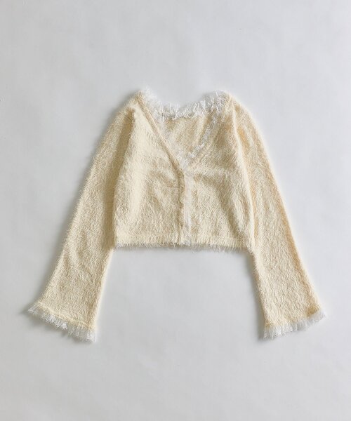 OLIVE des OLIVE（オリーブデオリーブ）の「spring color palette cardigan（カーディガン/ボレロ・レディース・イエロー/ピンク/オフホワイト/チャコールグレー/サックスブルー・FREE）」の16枚目の写真