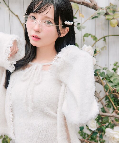 OLIVE des OLIVE（オリーブデオリーブ）の「spring color palette cardigan（カーディガン/ボレロ・レディース・イエロー/ピンク/オフホワイト/チャコールグレー/サックスブルー・FREE）」の21枚目の写真