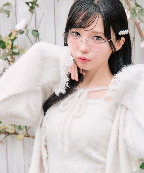 OLIVE des OLIVE（オリーブデオリーブ）の「spring color palette cardigan（カーディガン/ボレロ・レディース・イエロー/ピンク/オフホワイト/チャコールグレー/サックスブルー・FREE）」の22枚目の写真