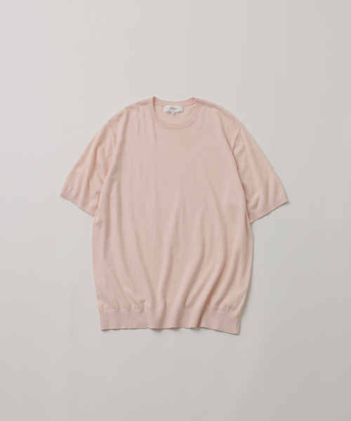 UNFOLLOW（アンフォロー）の「【FOLL / フォル】cotton cashmere knit tee(mix)（Tシャツ/カットソー・メンズ・ピンク/ネイビー/アイボリー・3/2）」の3枚目の写真