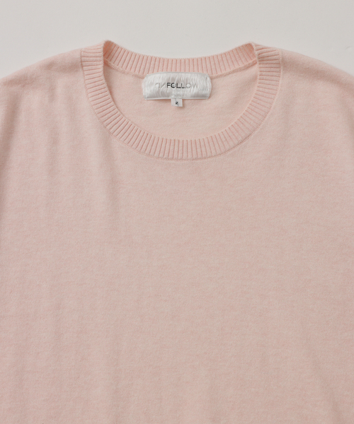 UNFOLLOW（アンフォロー）の「【FOLL / フォル】cotton cashmere knit tee(mix)（Tシャツ/カットソー・メンズ・ピンク/ネイビー/アイボリー・3/2）」の4枚目の写真
