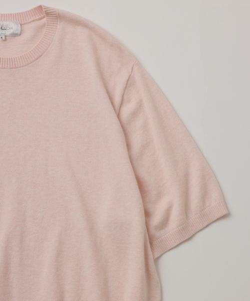 UNFOLLOW（アンフォロー）の「【FOLL / フォル】cotton cashmere knit tee(mix)（Tシャツ/カットソー・メンズ・ピンク/ネイビー/アイボリー・3/2）」の5枚目の写真