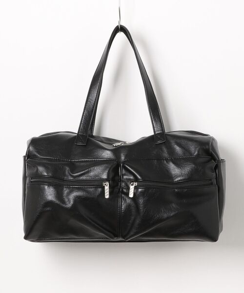 unnu（ユヌ）の「フロントポケット ボストントート（ボストンバッグ・レディース・ダークブラウン/ブラック・F）」の13枚目の写真