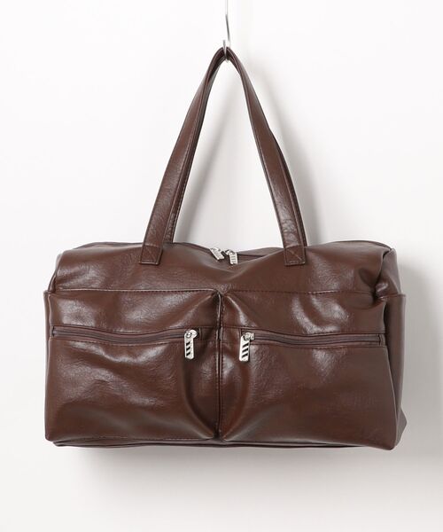 unnu（ユヌ）の「フロントポケット ボストントート（ボストンバッグ・レディース・ダークブラウン/ブラック・F）」の15枚目の写真