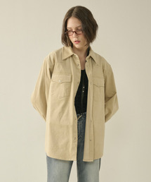 Woman Western Corduroy Shirt_Cream