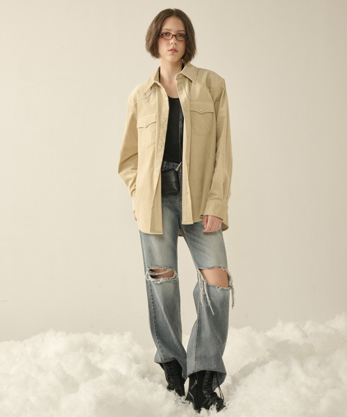 KINETO(キネト)の「Woman Western Corduroy Shirt_Cream(シャツ/ブラウス・レディース・その他・MEDIUM/LARGE)」の2枚目の写真