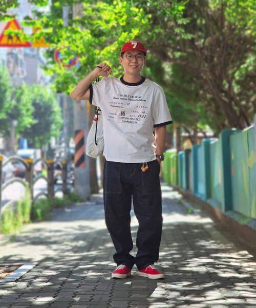 MUDSALT(マッドソルト)の「CHARLESTON リンガーTシャツ ホワイト(ネイビー)(Tシャツ/カットソー・レディース・その他・1/2/3)」の8枚目の写真