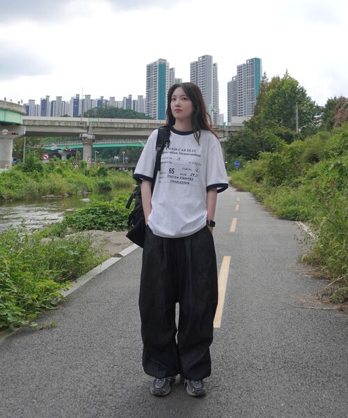 MUDSALT(マッドソルト)の「CHARLESTON リンガーTシャツ ホワイト(ネイビー)(Tシャツ/カットソー・レディース・その他・1/2/3)」の9枚目の写真