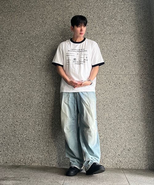MUDSALT(マッドソルト)の「CHARLESTON リンガーTシャツ ホワイト(ネイビー)(Tシャツ/カットソー・レディース・その他・1/2/3)」の10枚目の写真