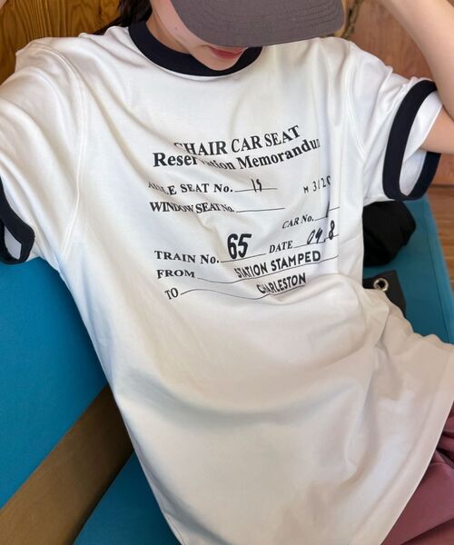 MUDSALT(マッドソルト)の「CHARLESTON リンガーTシャツ ホワイト(ネイビー)(Tシャツ/カットソー・レディース・その他・1/2/3)」の11枚目の写真