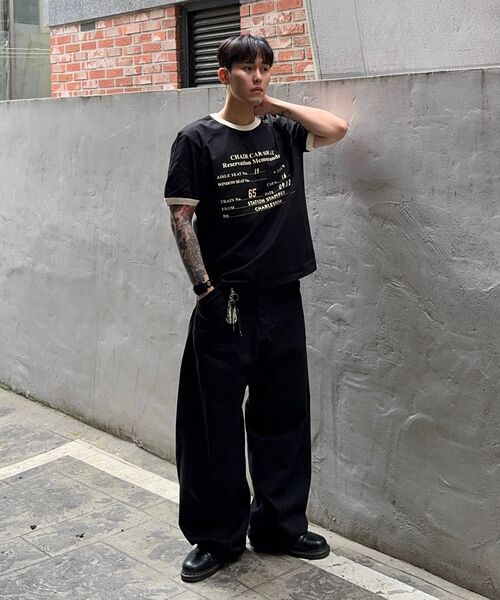 MUDSALT(マッドソルト)の「CHARLESTON リンガーTシャツ ホワイト(ネイビー)(Tシャツ/カットソー・レディース・その他・1/2/3)」の3枚目の写真