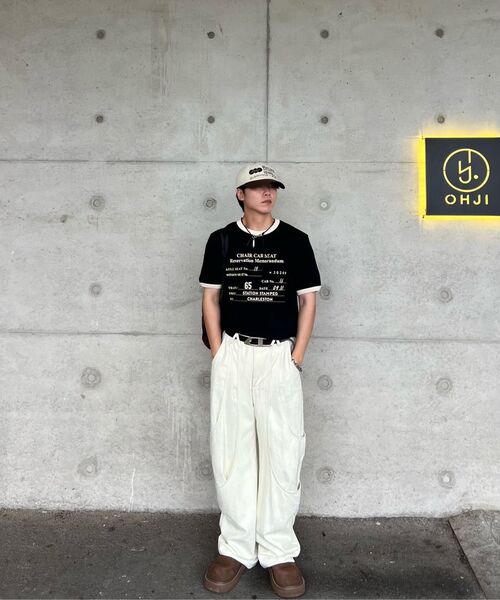 MUDSALT(マッドソルト)の「CHARLESTON リンガーTシャツ ホワイト(ネイビー)(Tシャツ/カットソー・レディース・その他・1/2/3)」の2枚目の写真