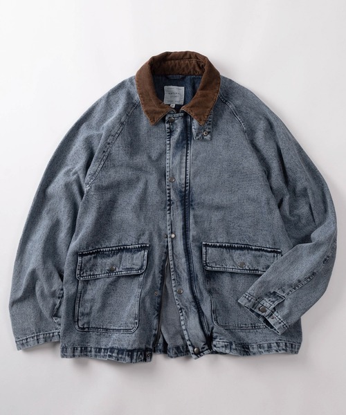 セール】【71】襟コーデュロイ デニム ツイル ハンティングジャケット