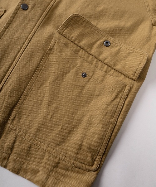 make a ray!（メイク ア レイ！）の「【71】襟コーデュロイ デニム ツイル ハンティングジャケット カバーオール（ブルゾン・メンズ・ベージュ/オフホワイト/カーキ/ブルー・XL/L/M）」の10枚目の写真