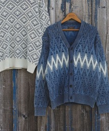 BEAMS PLUS | Cardigan Jacquard Indigo Yarn(カーディガン/ボレロ)