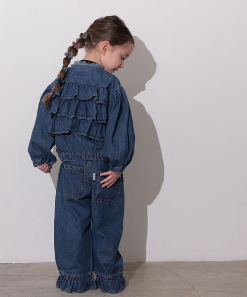 Ocean&Ground(オーシャン&グラウンド)の「フリルデニムパンツ(デニムパンツ・キッズ・ダークブルー/ライトブルー・100/140/130/120/110)」の2枚目の写真