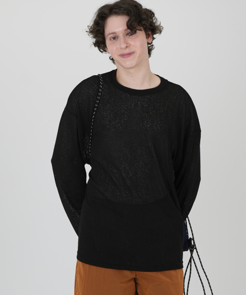 THE-ABON(エイボン)の「ビーチマリンリネンオーバーサイズロングスリーブシャツブラック(Tシャツ/カットソー・メンズ・ブラック・FREE)」の5枚目の写真