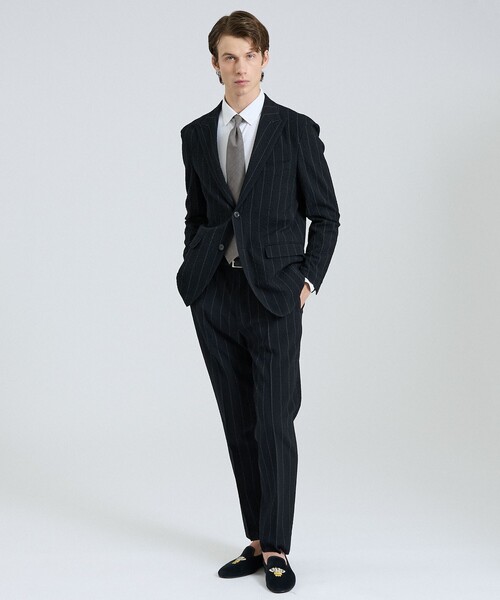 DESIGNWORKS（デザインワークス）の「【26S/S】ウールストレッチサッカーピンタックパンツ / セットアップ対応 / ストレッチ / 防シワ（スラックス・メンズ・ブラック/ネイビー・52/50/48/46/44）」の13枚目の写真