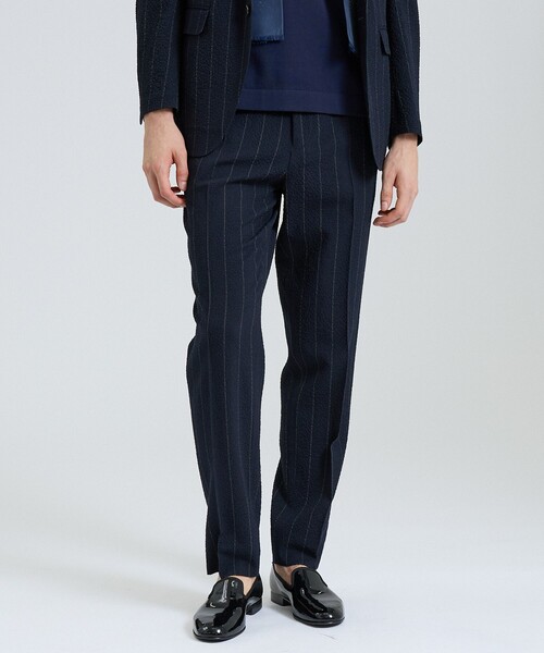 DESIGNWORKS（デザインワークス）の「【26S/S】ウールストレッチサッカーピンタックパンツ / セットアップ対応 / ストレッチ / 防シワ（スラックス・メンズ・ブラック/ネイビー・52/50/48/46/44）」の17枚目の写真