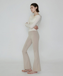 DEVIWEAR（デヴィウェア）の「ゼロファット ワイドブーツカットレギンス DEVI-B0073-ベージュ（レギンス/スパッツ）」