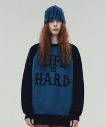 MOHAIR JACQUARD SWEATER BLUE (VH2DFUK604A)