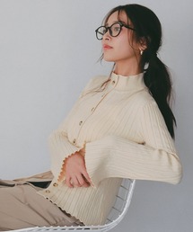 AJUGA.（アジュガ）の「モックネック リブニットカーディガン（カーディガン/ボレロ）」