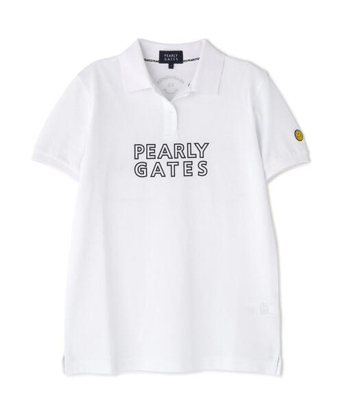PEARLY GATES(パーリーゲイツ)の「【PEARLY GATES】PG is PG 表カノコ半袖ポロシャツ(ポロシャツ・レディース・ネイビー/グリーン系その他4/ホワイト・SMALL/LARGE/MEDIUM)」の2枚目の写真