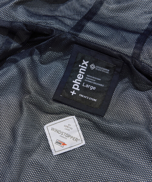 +phenix(プラスフェニックス)の「+phenix/プラスフェニックス 別注 GORE-TEX WINDSTOPPER SAFARI JACKET/ゴアテックス ウインドストッパー サファリジャケット/マウンテンパーカー(ブルゾン・メンズ・グレー/ネイビー/ブラック・MEDIUM/SMALL/LARGE)」の17枚目の写真