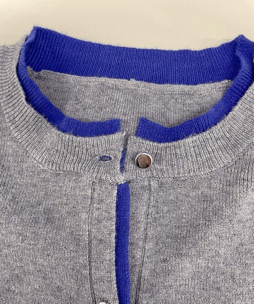 reca（レカ）の「レイヤード風配色ニットカーディガン（カーディガン/ボレロ・レディース・ベージュ/オフホワイト/グレー・FREE）」の13枚目の写真