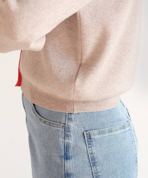 reca（レカ）の「レイヤード風配色ニットカーディガン（カーディガン/ボレロ・レディース・ベージュ/オフホワイト/グレー・FREE）」の10枚目の写真