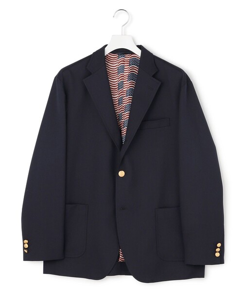 J.PRESS YORK STREET(ジェイプレスヨークストリート)の「【UNISEX】シングルブレザー / 3B / 金釦 / 背抜き(テーラードジャケット・メンズ・ネイビー系・LARGE/SMALL)」の1枚目の写真