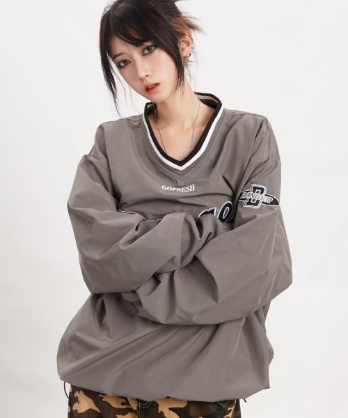 Ritzy(リッツィー)の「ベースボールスタイル オーバーサイズTシャツ(Tシャツ/カットソー・レディース・ブルー/グレー/イエロー・L/M)」の22枚目の写真