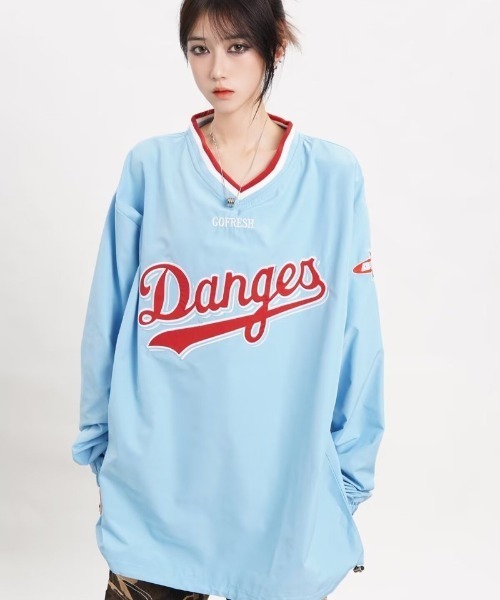 Ritzy(リッツィー)の「ベースボールスタイル オーバーサイズTシャツ(Tシャツ/カットソー・レディース・ブルー/グレー/イエロー・L/M)」の20枚目の写真