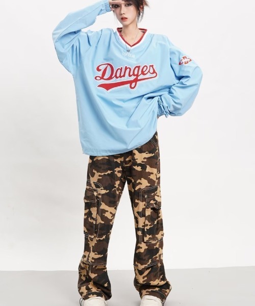 Ritzy(リッツィー)の「ベースボールスタイル オーバーサイズTシャツ(Tシャツ/カットソー・レディース・ブルー/グレー/イエロー・L/M)」の17枚目の写真