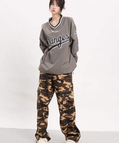 Ritzy(リッツィー)の「ベースボールスタイル オーバーサイズTシャツ(Tシャツ/カットソー・レディース・ブルー/グレー/イエロー・L/M)」の15枚目の写真