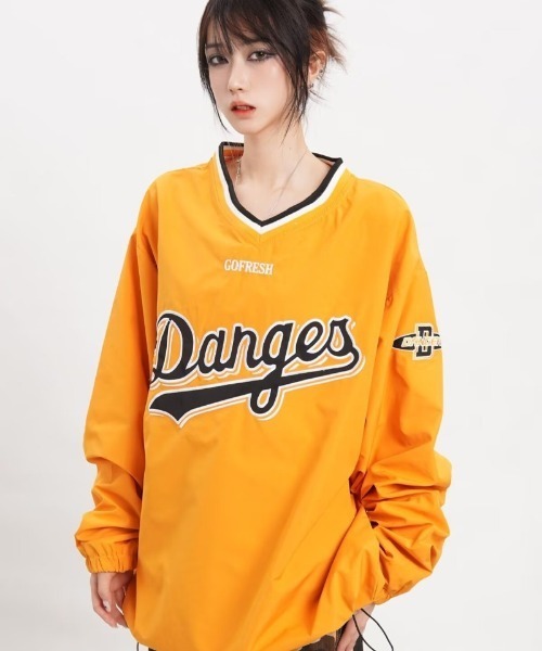 Ritzy(リッツィー)の「ベースボールスタイル オーバーサイズTシャツ(Tシャツ/カットソー・レディース・ブルー/グレー/イエロー・L/M)」の14枚目の写真