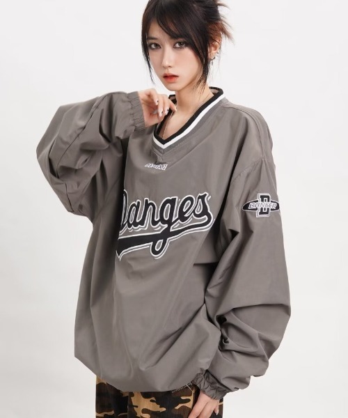 Ritzy(リッツィー)の「ベースボールスタイル オーバーサイズTシャツ(Tシャツ/カットソー・レディース・ブルー/グレー/イエロー・L/M)」の12枚目の写真