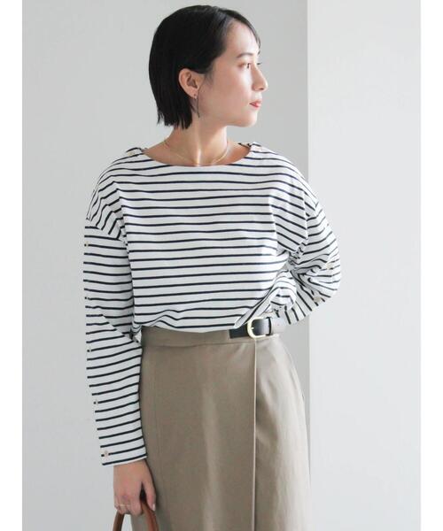 Te chichi(テチチ)の「ショルダー釦ボーダーカットソー《2026 spring catalog item》(Tシャツ/カットソー・レディース・ネイビー/ミント/ピンク/ブルー・F)」の19枚目の写真