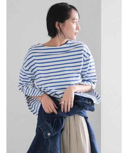 Te chichi(テチチ)の「ショルダー釦ボーダーカットソー《2026 spring catalog item》(Tシャツ/カットソー・レディース・ネイビー/ミント/ピンク/ブルー・F)」の22枚目の写真